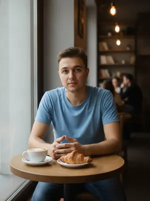Уютный портрет в кафе