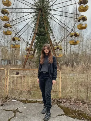 Модель у ржавого колеса