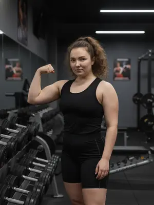 Фитнес модель в спортзале