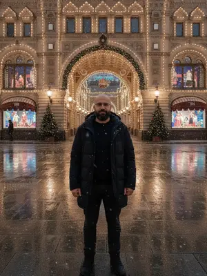 Мужчина в пуховике