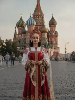 Модель в сарафане