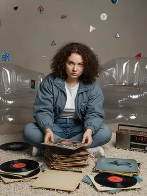 Модель на ковре