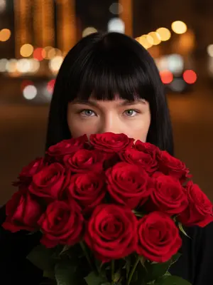 Яркие розы и взгляд