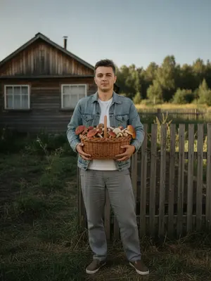 Мужчина с корзиной
