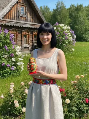 Женщина в сарафане