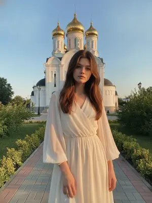 Женщина у часовни