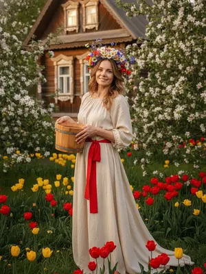 Женщина в сарафане