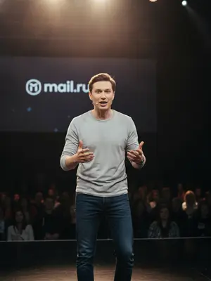 Спикер на сцене