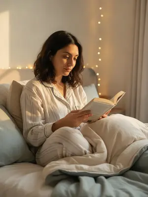 Уютная модель с книгой