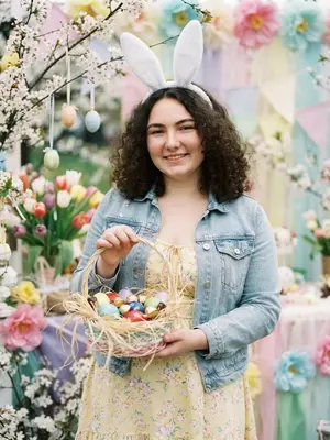 Модель с кроличьими ушами