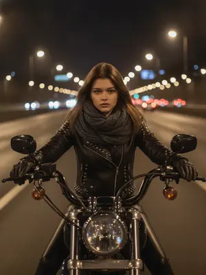 Байкерша на Harley