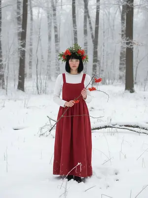 Девушка в красном сарафане