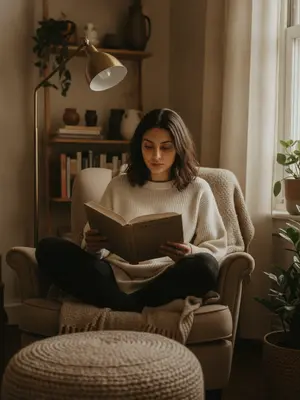 Модель с книгой
