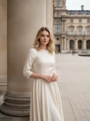 Утонченная женщина у Лувра