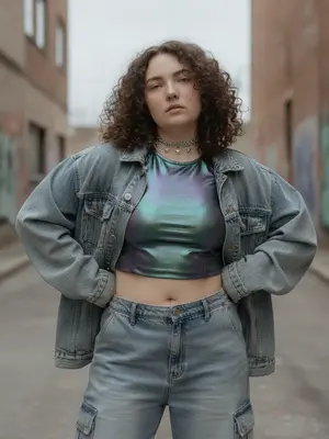 Модель в стиле Y2K