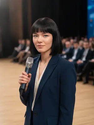 Спикер на сцене