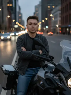 Мужчина на мотоцикле