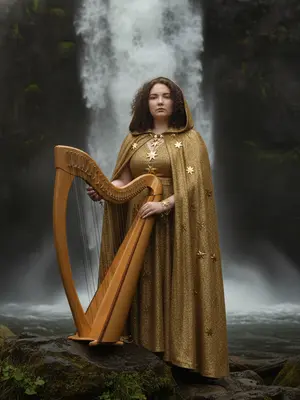 Женщина у водопада