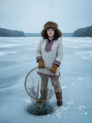 Женщина у ледяной реки