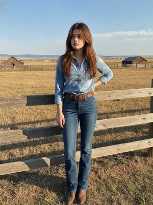 Девушка на ранчо