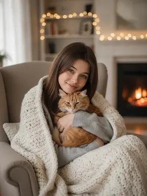 Уют с рыжим котом