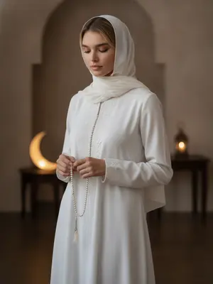 Модель в белом кимоно