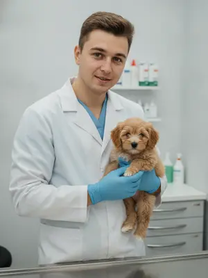 Ветеринар с собакой