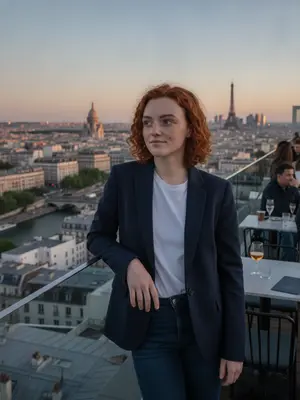 Модель на крыше