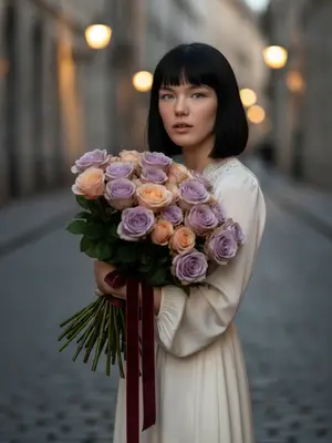 Женщина с розами