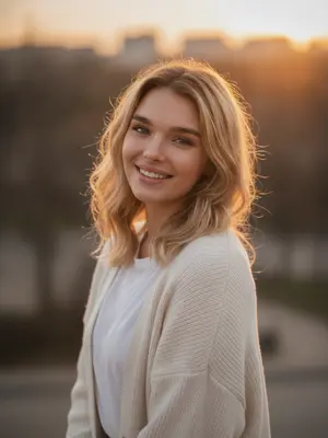 Улыбающийся модельный портрет