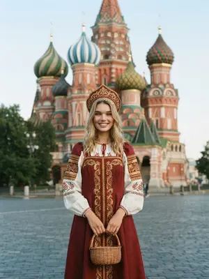 Модель в сарафане