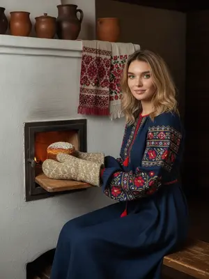 Женщина у печи
