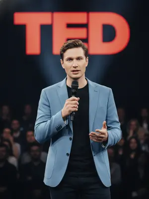 Спикер на сцене
