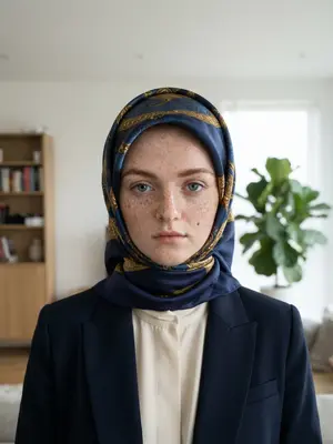 Модель в шелковом платке