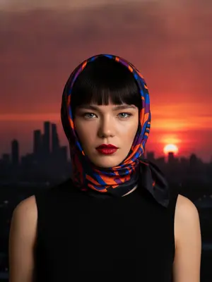 Модель с шарфом
