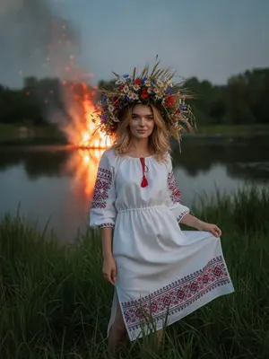 Женщина в белом платье
