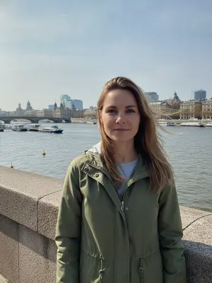 Молодая женщина на набережной