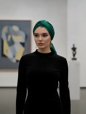 Элегантная модель с шарфом