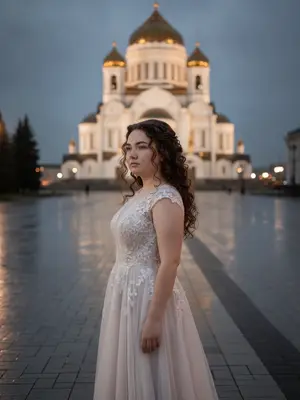 Женщина у собора