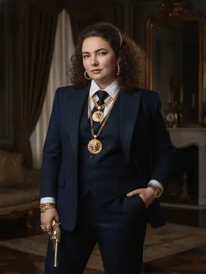 Модель в стиле мафии