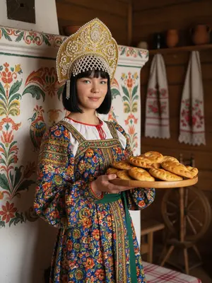 Женщина в сарафане