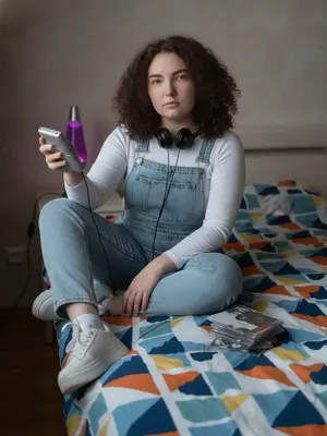 Модель на кровати