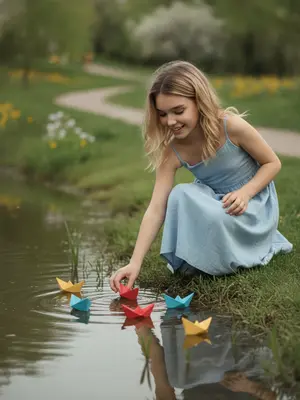 Девочка с корабликами