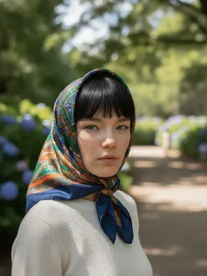 Яркий шелковый шарф