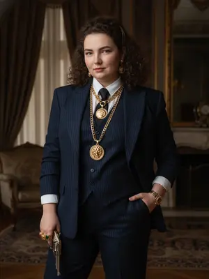 Модель в стиле мафии