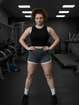 Модель в спортзале