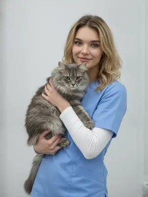 Ветеринар с котом