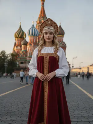 Модель в сарафане