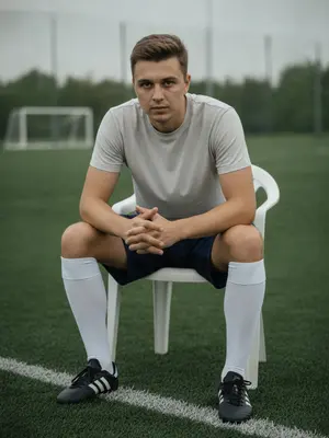 Футболист на стуле