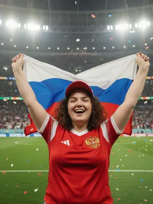 Футбольный праздник в стадионе
